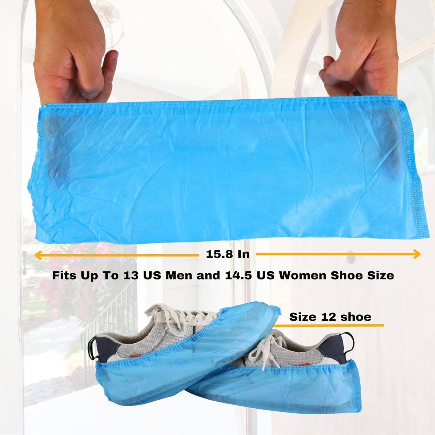 100 Disposable Shoe Covers for Indoors Non-Woven Water-Resistant Bootie Job XL
