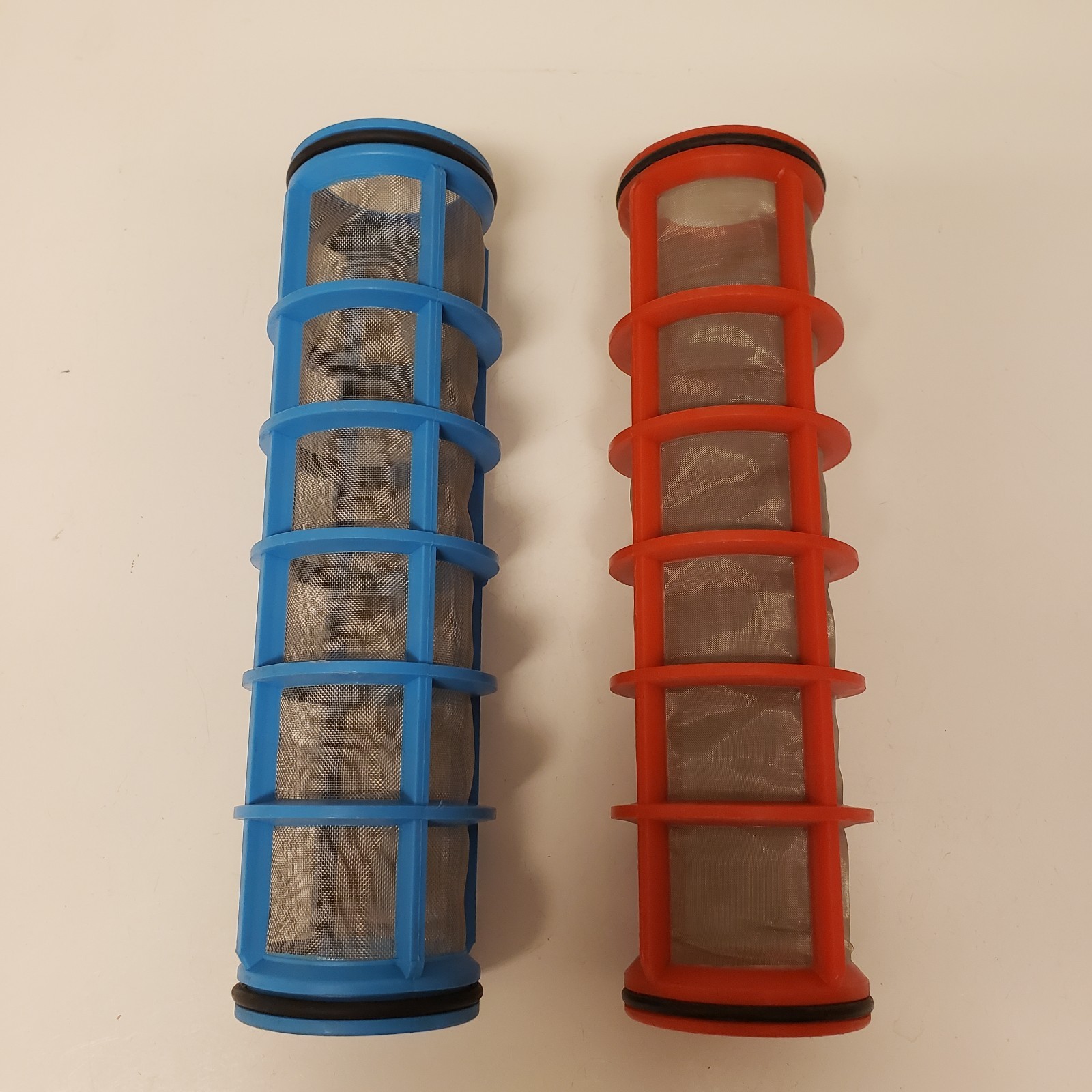 Lot of 12 Mesh Filter Screens – 8″ X 2 » Red, Blue, Gray – Inline Water/Irr