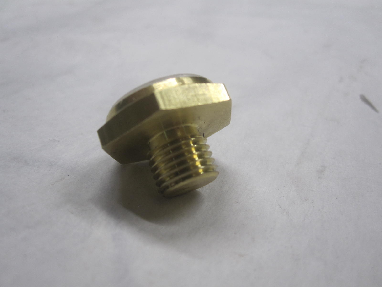 58X Brass 3/8-24 Threaded W ¾ Hex Cap Head Plastic Insert Plug Top and ¼ thread
