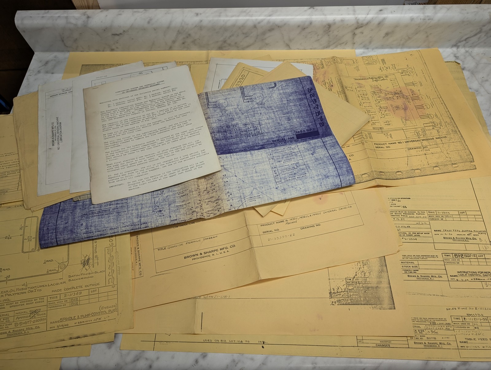 BROWN & SHARPE MACHINE TOOL #12 MILLER TECHNICAL DRAWINGS PRINTS DIAGRAMS