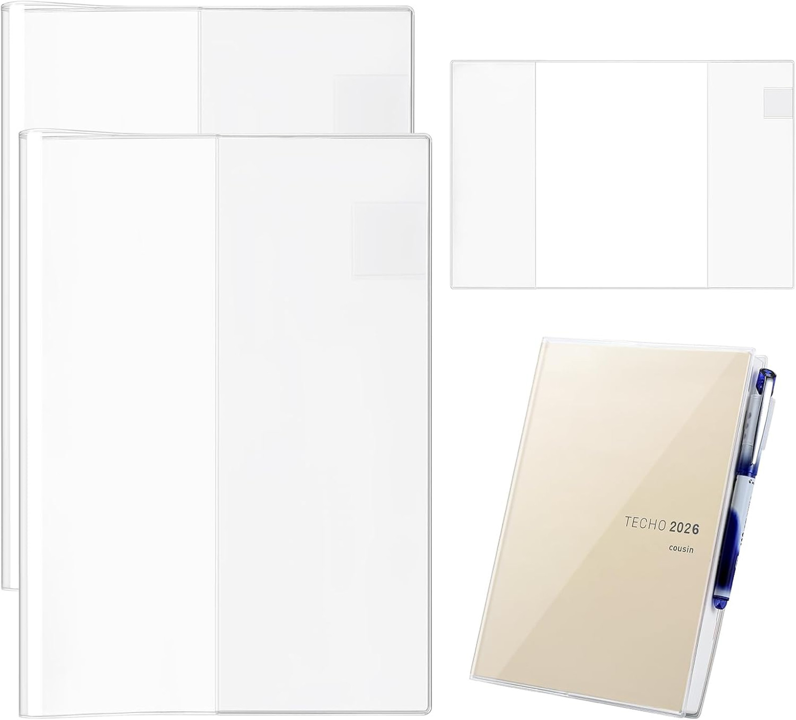 A5 Clear Planner Cover Fits for Hobonichi Techo Cousin 2026 Midori Stalogy