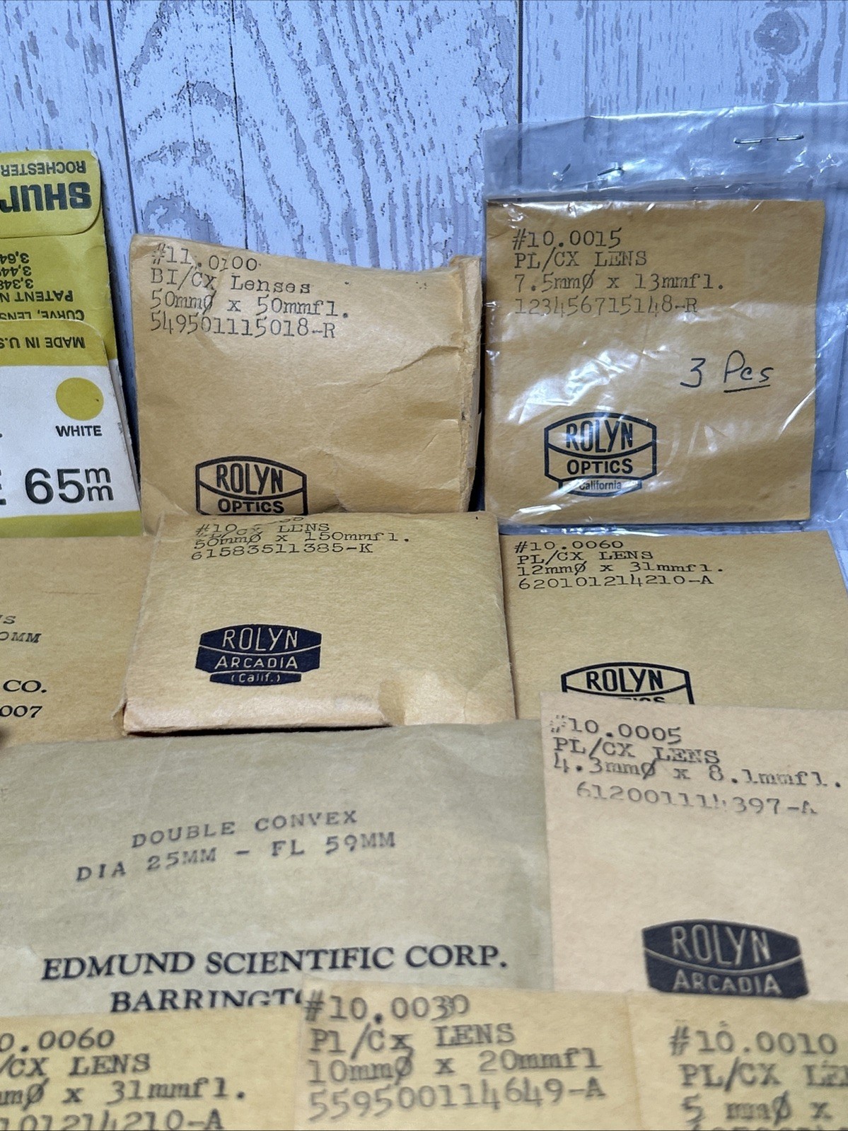 Lot of Assorted Plano Convex Lenses Rolyn Optics, Edmund Scientific, Shuron Read