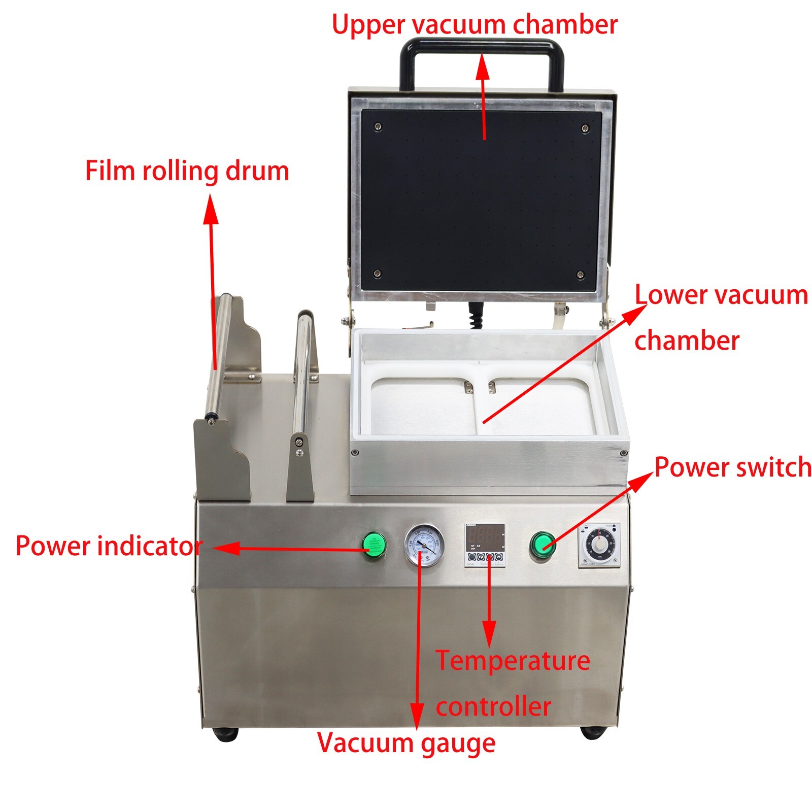 110V/60Hz Bench Vacuum Sealer 2 Slots Commercial Vacuum Skin Packaging Machine