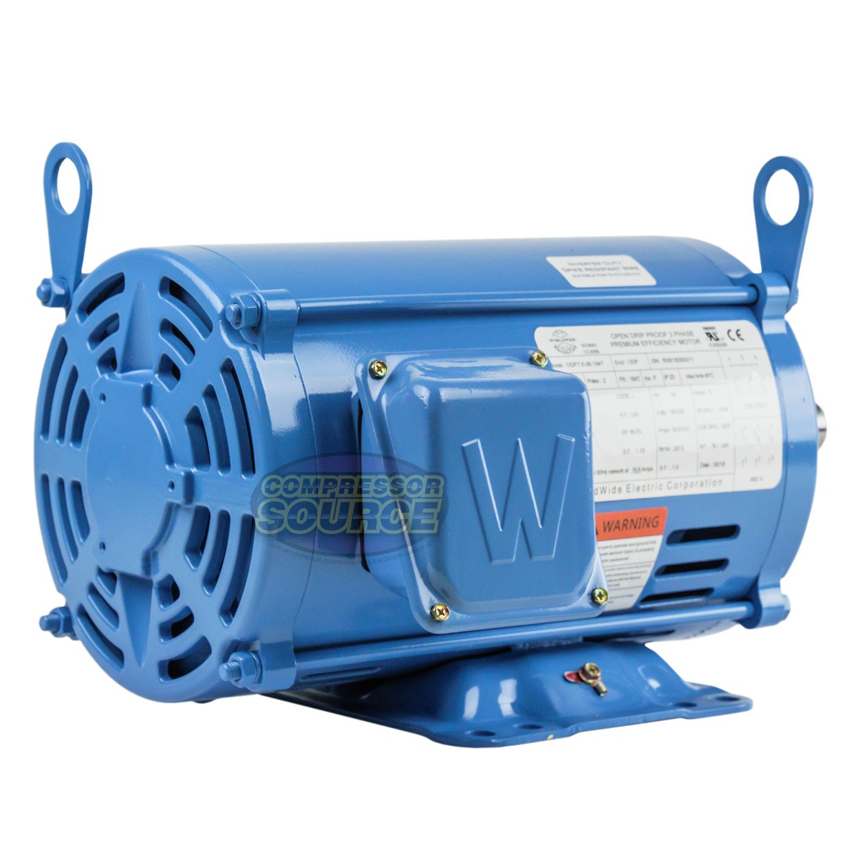 7.5 HP 3 Phase Electric Motor 3500 RPM 184T Frame ODP Open Drip Proof 230/460V