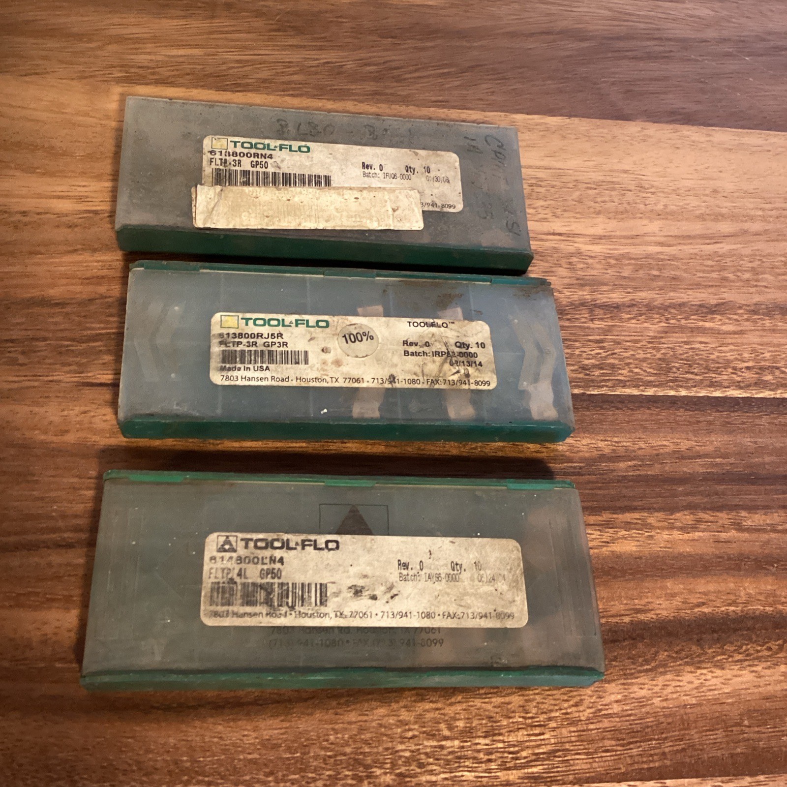 Lot of 22 ToolFlo Carbide Inserts Various Styles/Sizes (As Shown)