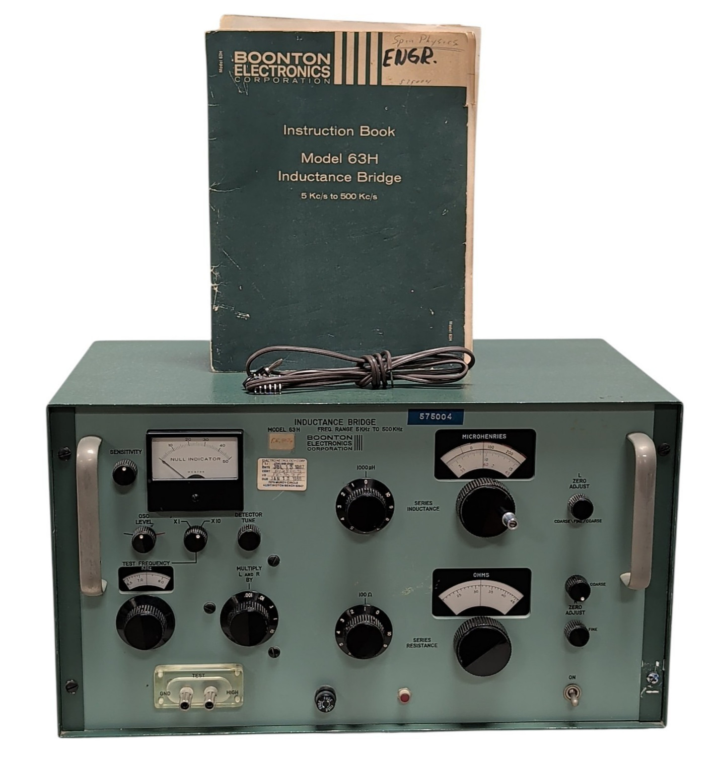 Vintage Boonton Electronics 63H Inductance Bridge 5kHz-500kHz w/ Manual – VIDEO