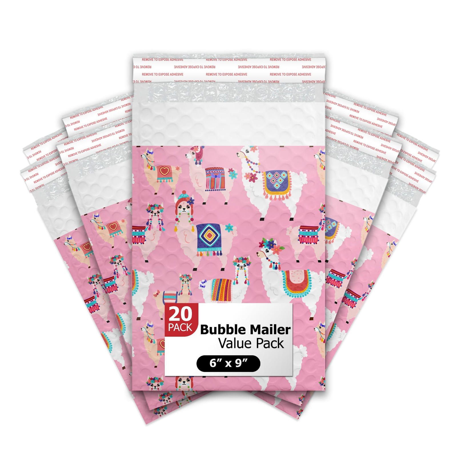 #0 6×9 (20pcs) Llamas Designer Self Seal Poly Bubble Mailers Shipping Envelop…