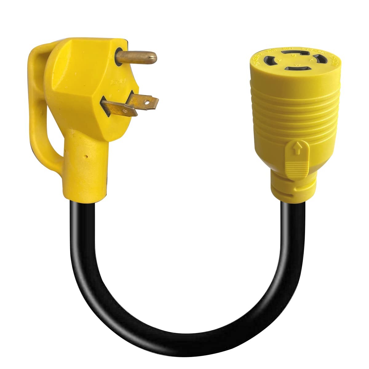 NEMA TT-30P Male to L14-30R Female Adapter Cord, 30 Amp 3 Prong to 4 Prong 10