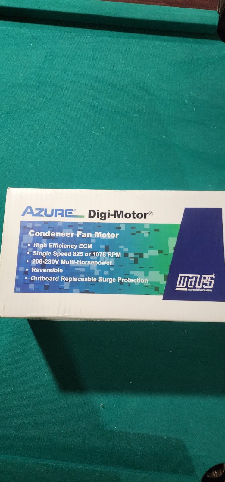 Condenser Fan Motor Azure Model 10874 1/8 to 1/3 HP 1075 /825 RPM REPLACES ALL