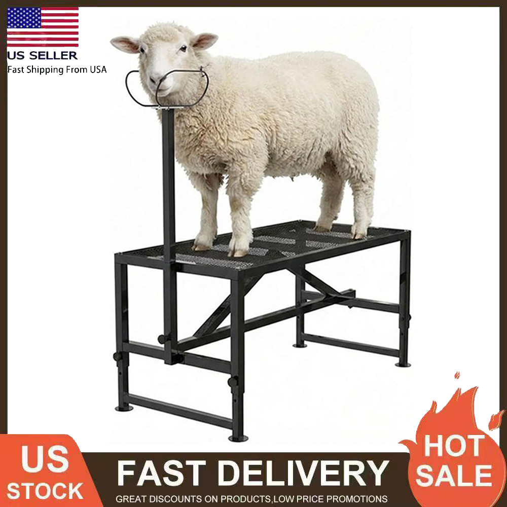 500LBS Livestock Stand Goat Trimming Stand, 47″x23″ Tabletop Goat Milking Stand