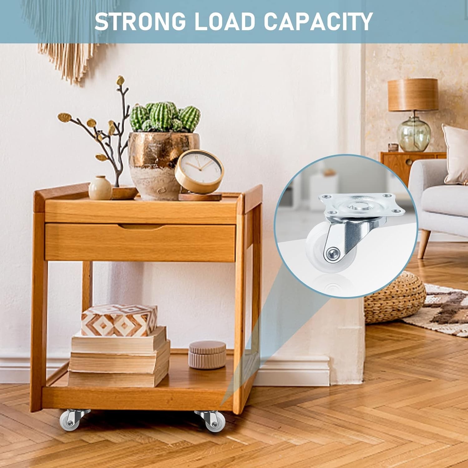 1-Inch Low Noise Swivel Caster Wheels Set of 4 – Perfect for Furniture Mobility