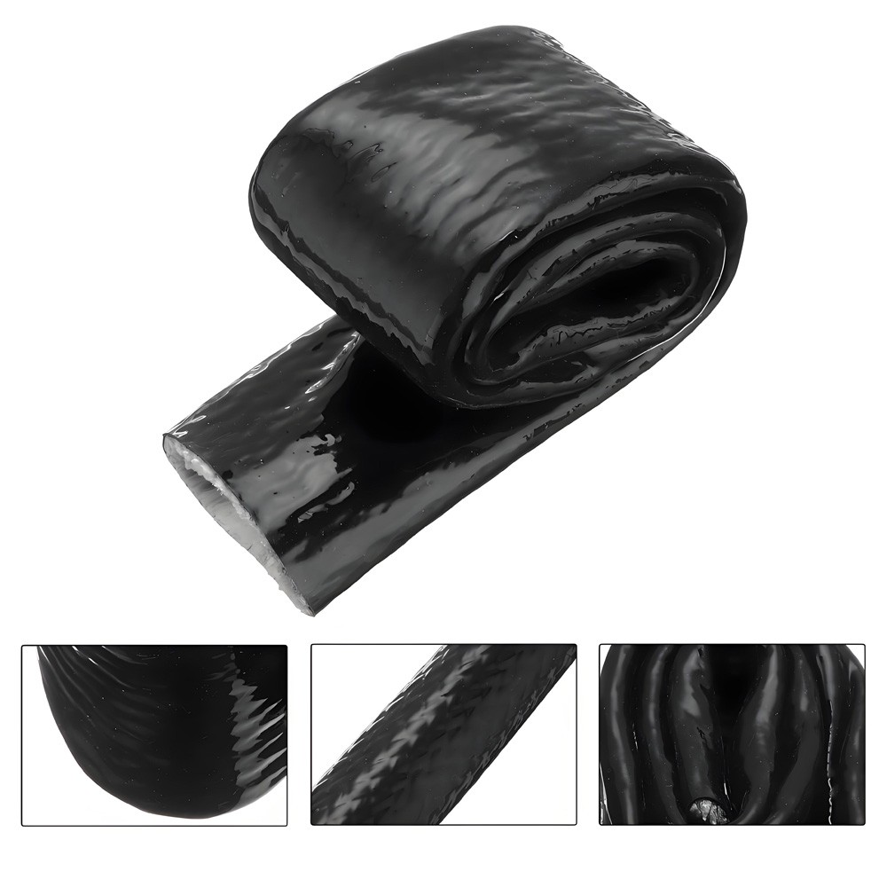 Silicone/ Fibreglass Fire Sleeving Black Protective Heat Shield Sleeve 4mm-100mm