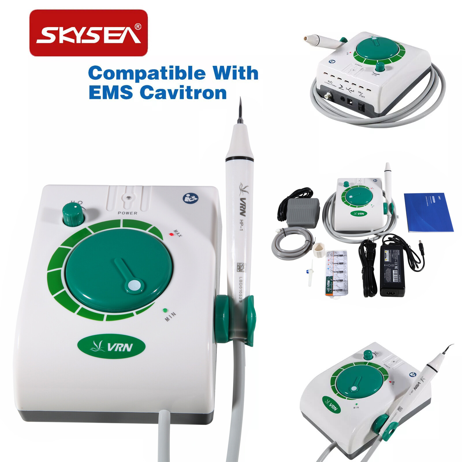 Portable Dental Ultrasonic Piezo Scaler Fit for EMS&HP-1 Handpiece+5*Tips VRN