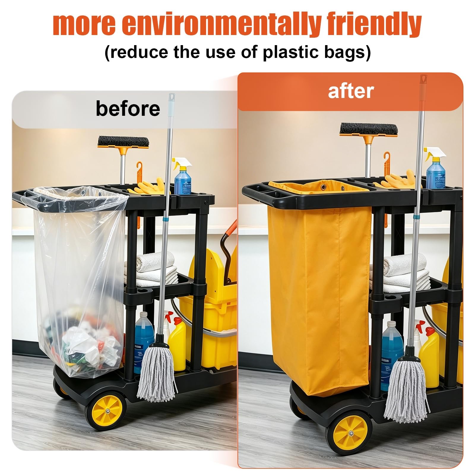 Janitorial Cleaning Cart Bag: Commercial Products 23 Gallon Industrial Janito…