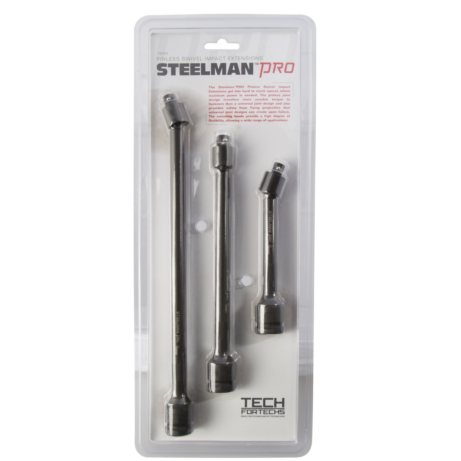 Steelman 3 Pc 1/2-in Drive, 3/8-in Swivel Impact Extension Adapter Set 79989
