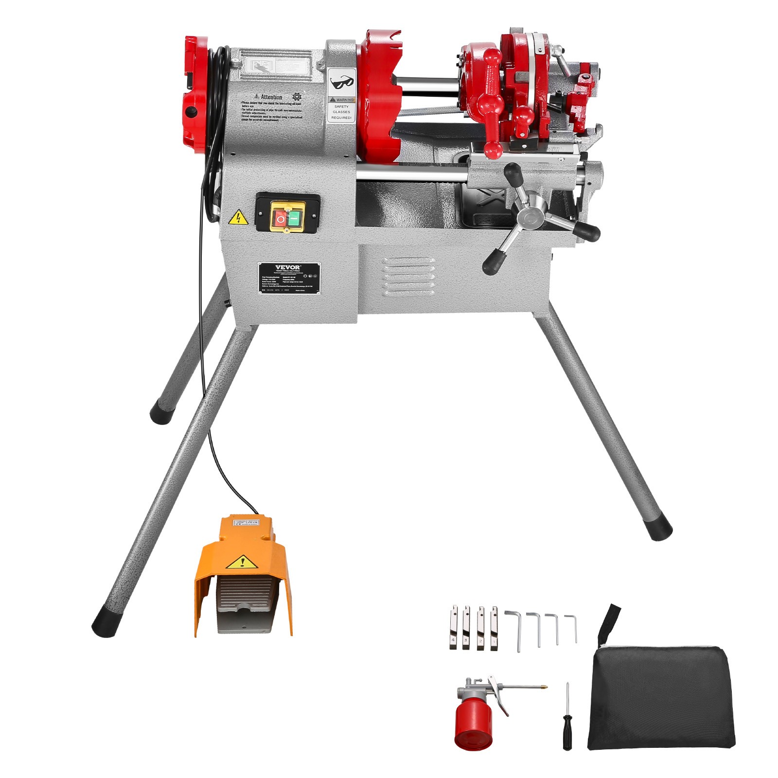 Electric Pipe Threader Machine 750W 28RPM Threading Cutter for 1/2″ to 2″ Pipes