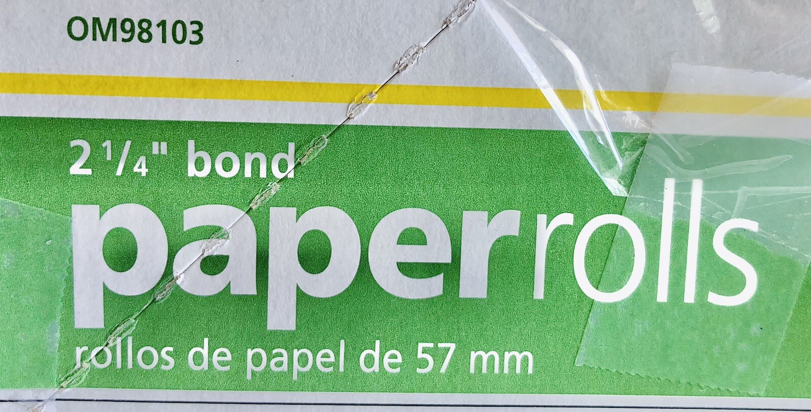 OFFICE MAX 2-1/4 in x 130 ft Bond Receipt Paper Rolls (57mm x 39m) OM98103 12pk