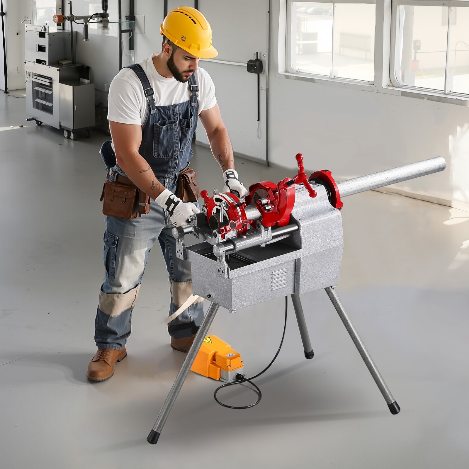 Electric Pipe Threader Machine 750W 28RPM Threading Cutter for 1/2″ to 2″ Pipes