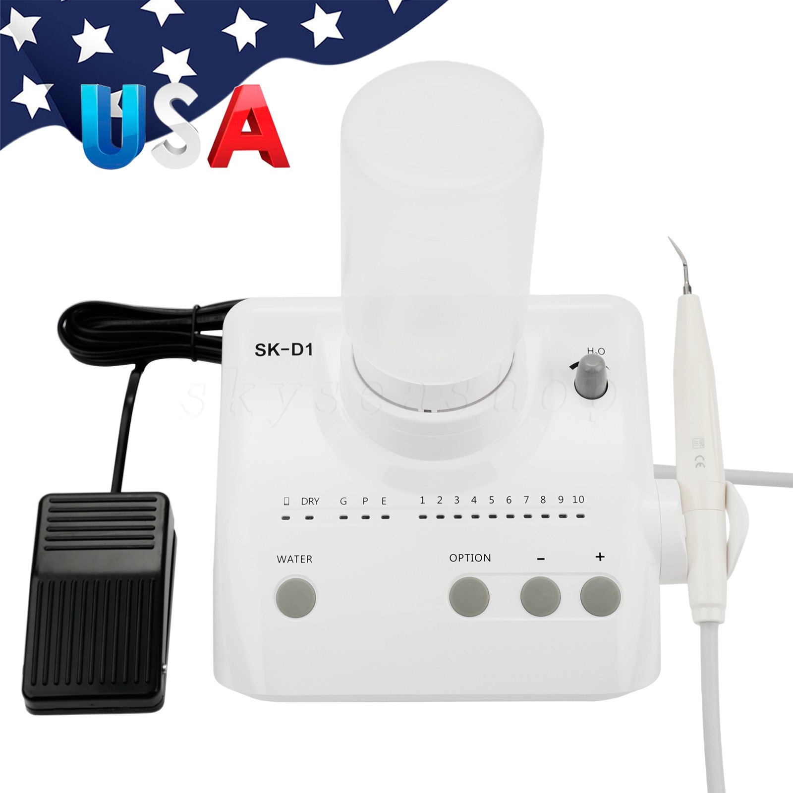 SK-D Dental Ultrasonic Scaler with 2 Water Bottles + 5 Tips DTE Free shipping