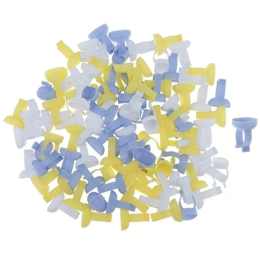 100 Pcs/Bag Disposable Dental Plastic Endo Mixing Endo Finger Ring Bowl Cup Tool