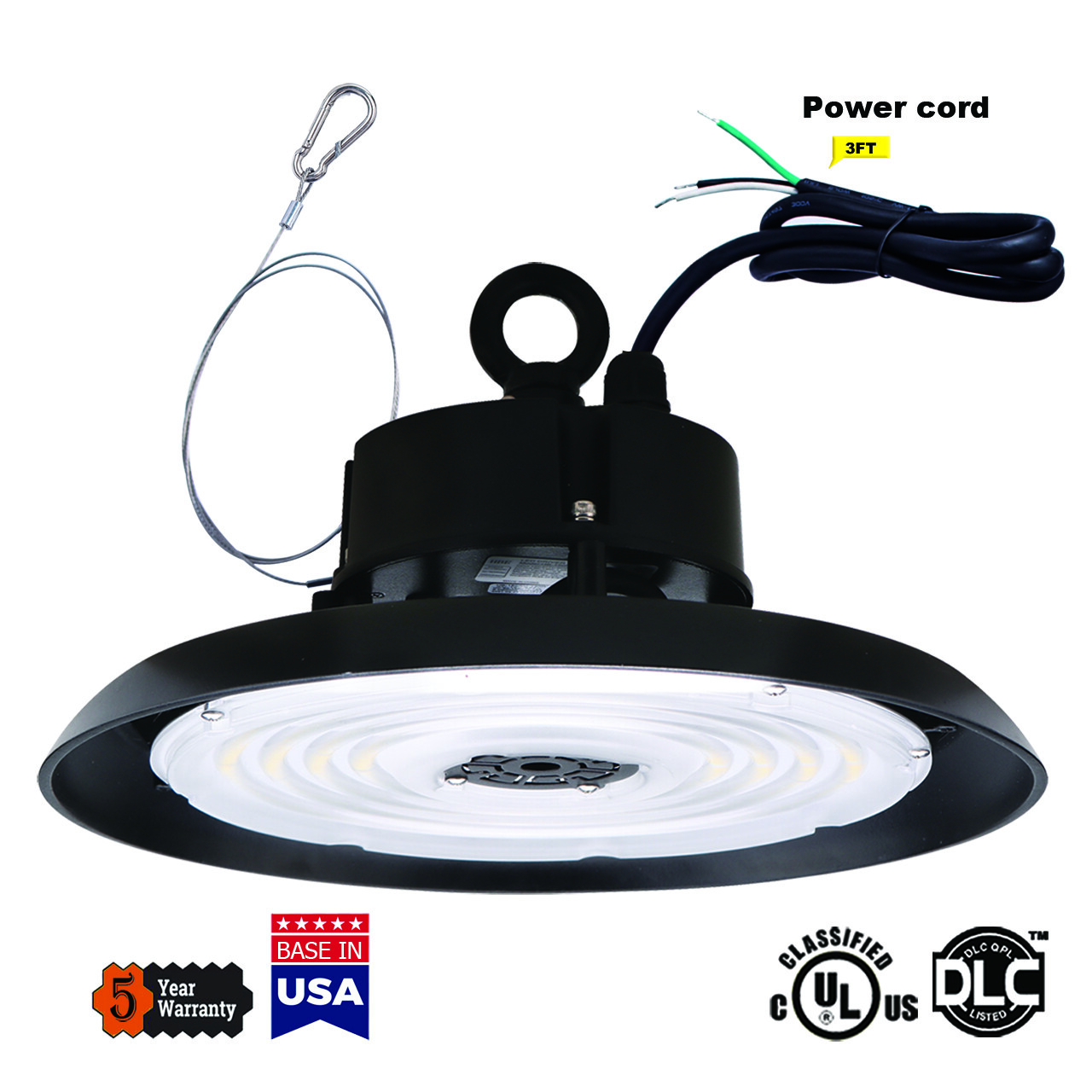 150W LED UFO High Bay Light Warehouse Commercial Industrial 5000K AC 100-277V