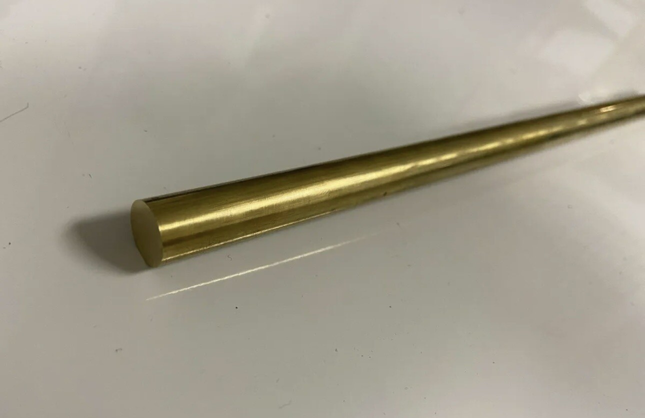 (1) 1/2″ C360 BRASS SOLID ROUND ROD 12″ long New Lathe Bar Stock 1/2 Hard