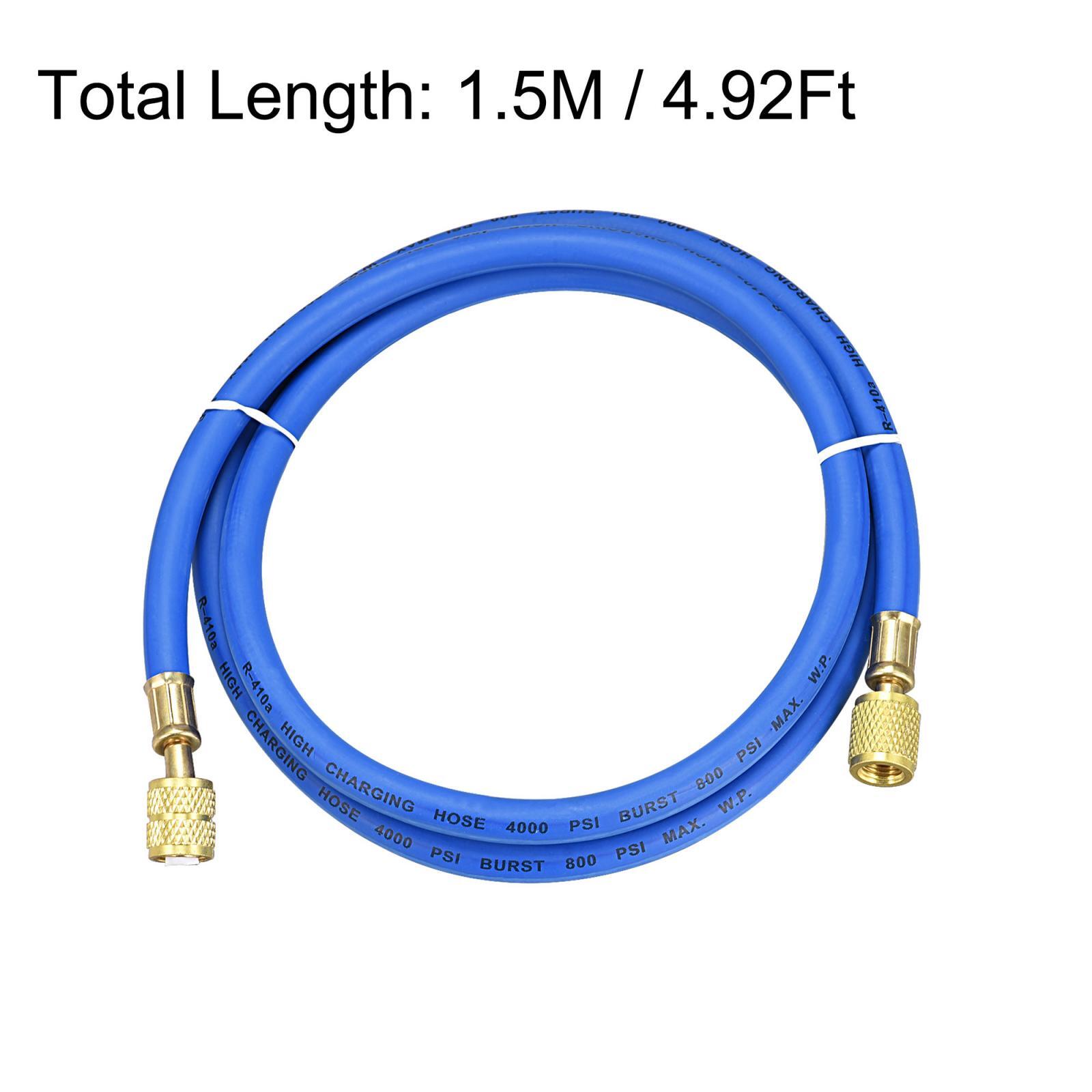 Refrigerant Charging Hose 1/4 to 5/16 SAE Thread 4.92Ft 800PSI Tube HVAC Hose