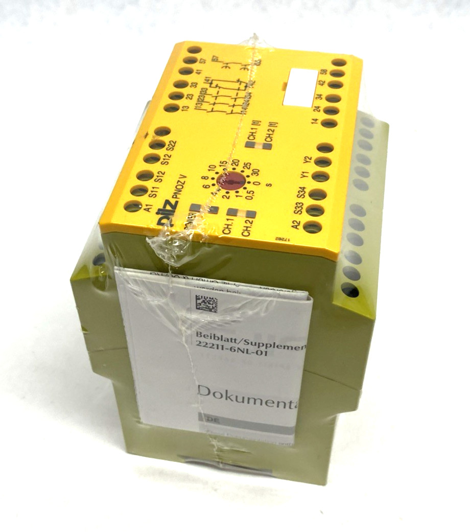 Pilz PNOZ V 30s 24VDC 3n/o 1n/c 1n/o t Standalone Safety Relay 1/2-Chann. 774790