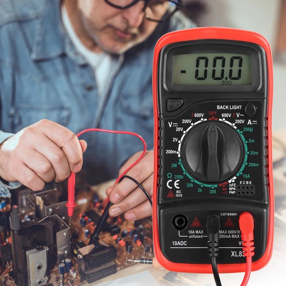 Digital Multimeter AC DC Voltmeter Ammeter Ohmmeter Volt Tester Meter XL830L USA