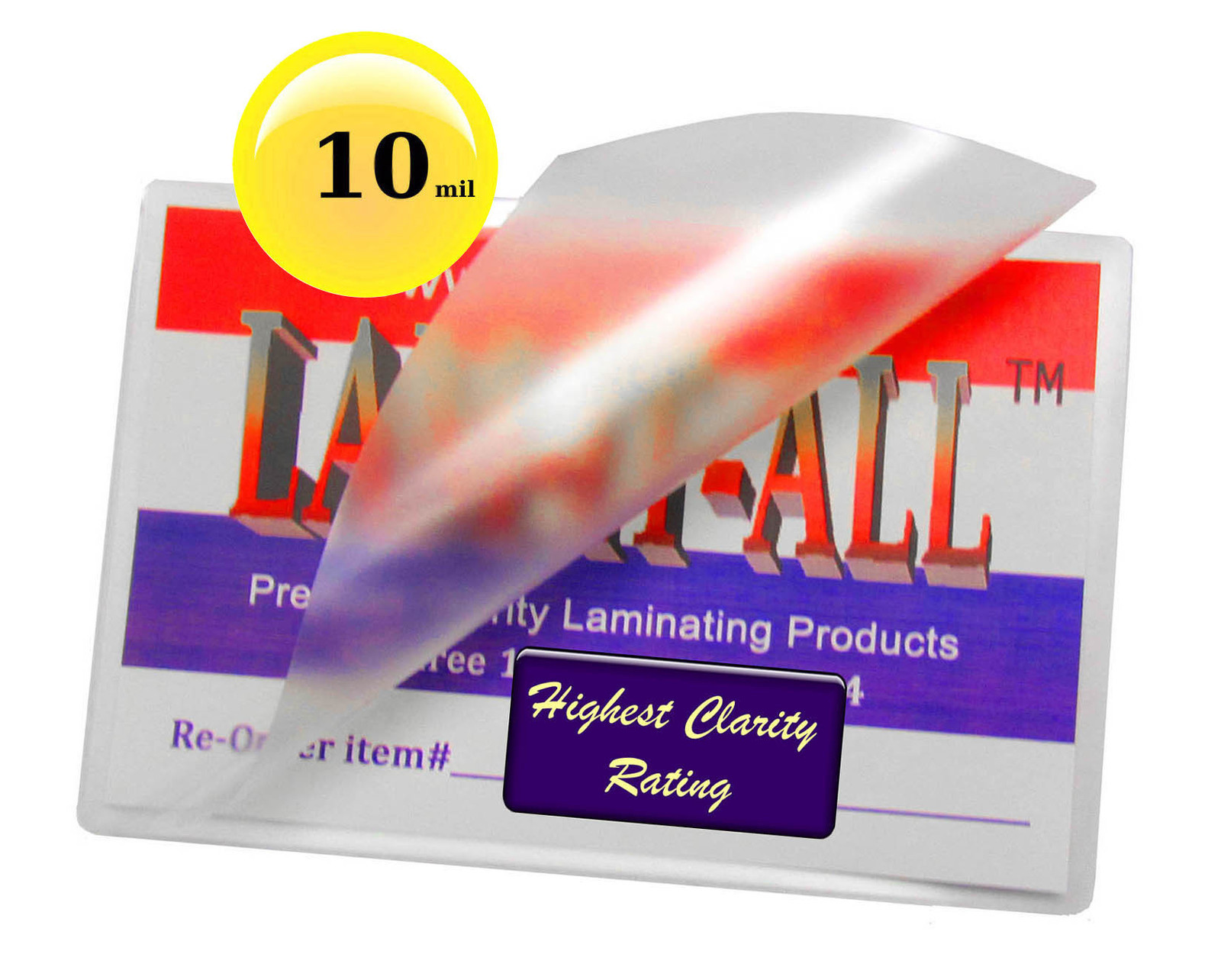 500/pack LAM-IT-ALL 10 Mil Business Card Hot Laminating Pouches 2-1/4 x 3-3/4