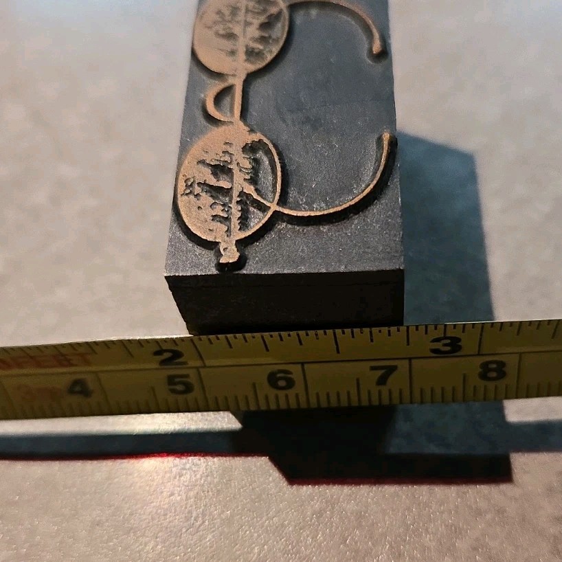 Printing Block “Old Spectacles Glasses” Wire Framed Style Eyeglasses Image