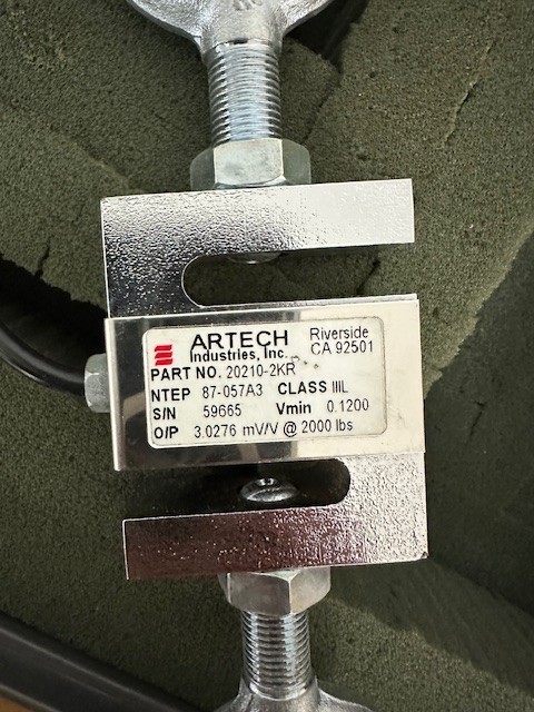 Artec 2,000 lb load cell with digital readout and data transfer capability