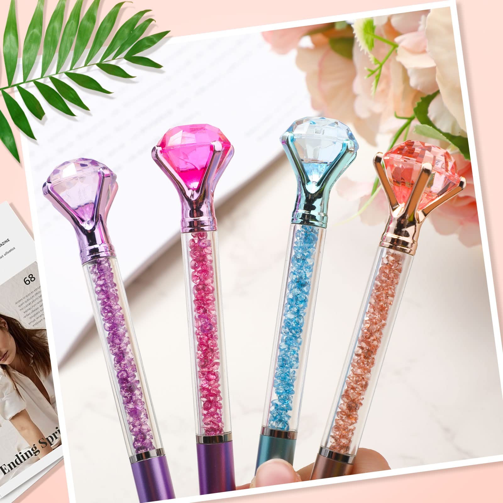 160 Pack Big Crystal Diamond Pens Cute Ballpoint Pens Retractable Ballpoint G…