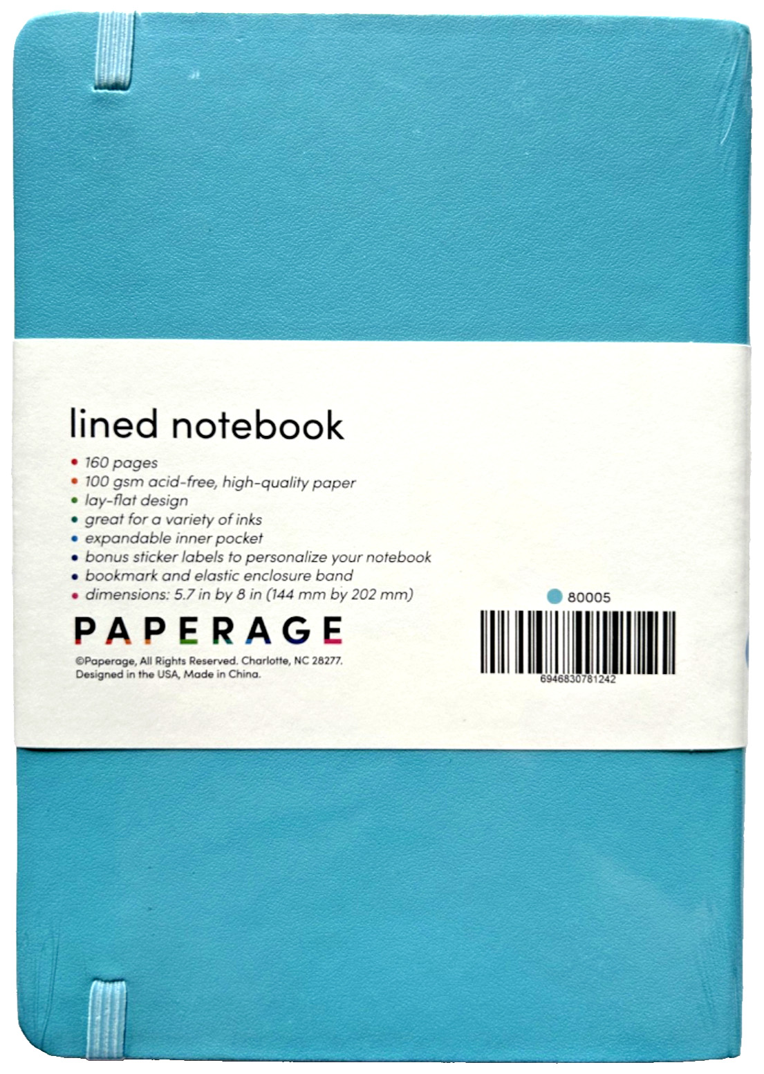 PAPERAGE Lined Notebook BLUE 160 Pages Journal 5.7″x8″ Sealed Package w/ Flaw