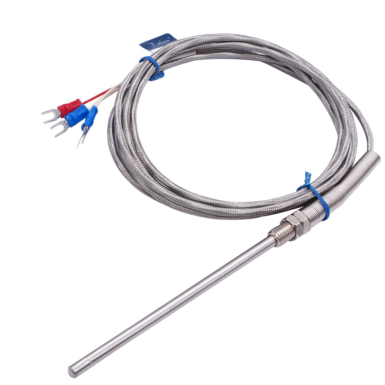 TWTADE Stainless Steel PT100 RTD Thermistor Temperature 5mm x 100mm x 2M