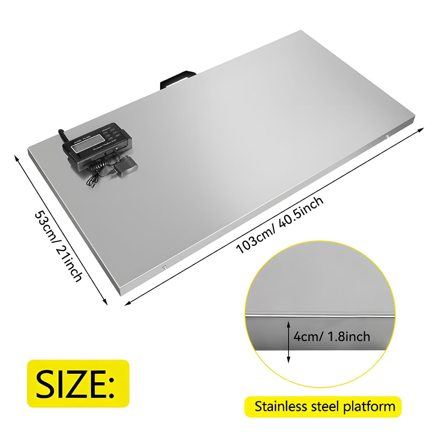 1100Lbs X 0.2Lbs Digital Livestock Scale Large Pet Vet Scale Stainless Steel Pla