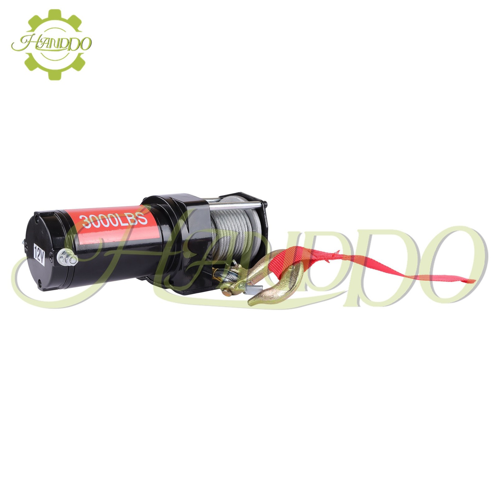 3000lbs Electric Winch 32ft Synthetic Rope 12VDC/1.3HP 2.5m Wired Remote IP55