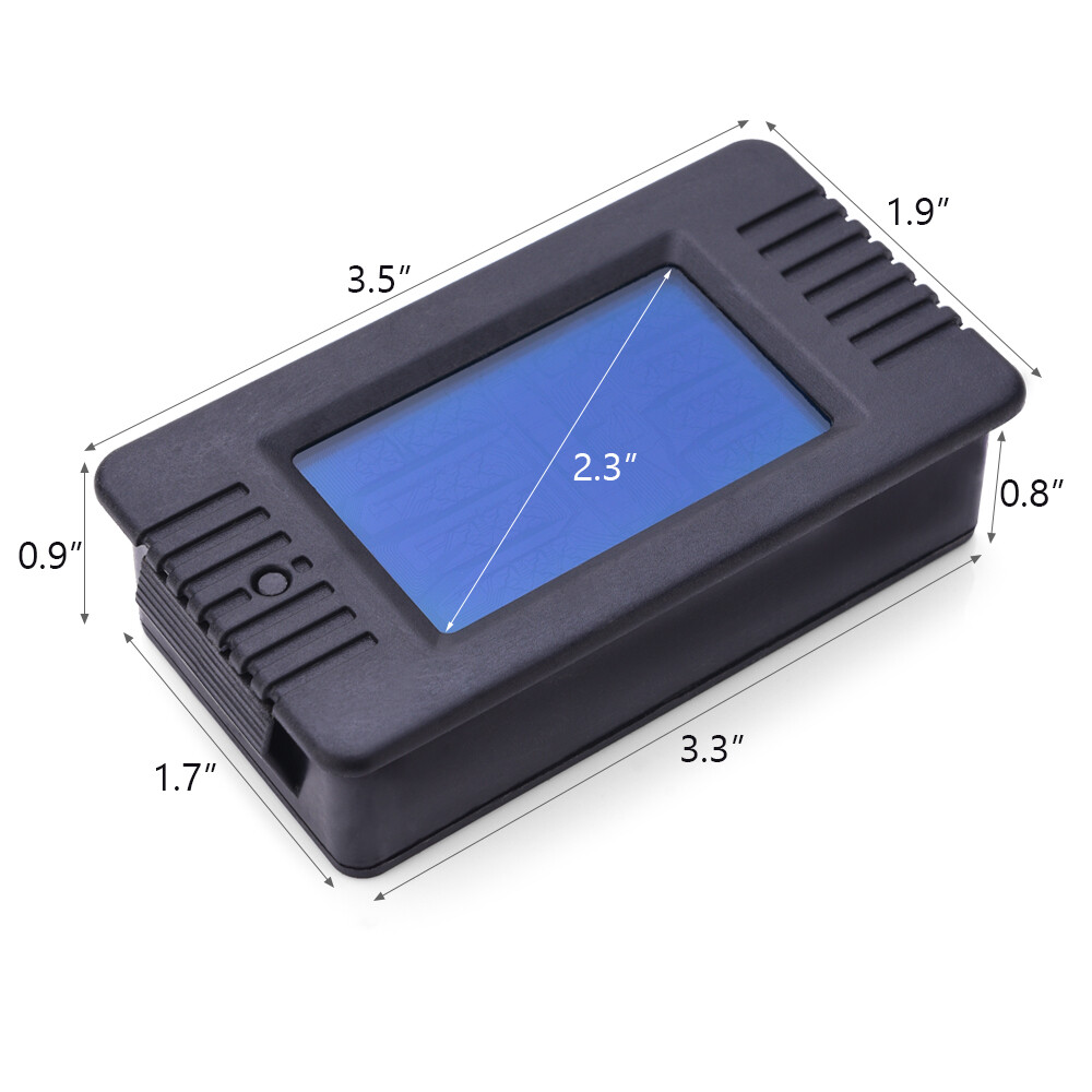 100A Shunt LCD Display DC Battery Monitor Meter 0-200V Volt Amp For Car RV Solar