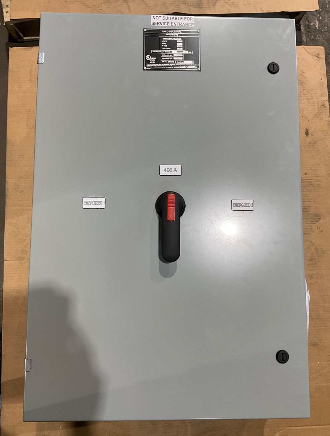 NEW EXCO MTS-400A-OT-N3R MANUAL TRANSFER SWITCH 400A 3P4W 600V 2x SOURCE 1x LOAD