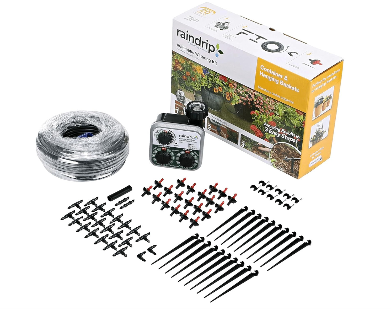 Raindrip R560DP Automatic Watering Kit for Container and Hanging Baskets, Water