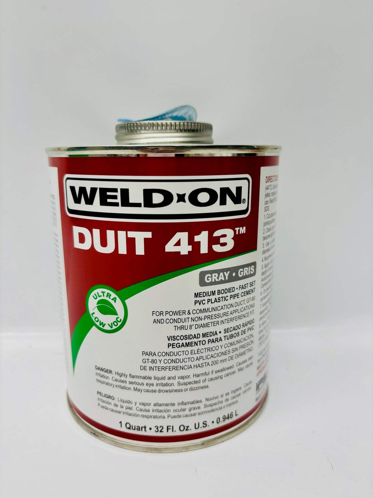 4 Pk Weld-On DUIT 413 Gray PVC Conduit Cement Exp 08/2027 (32 FL Oz)