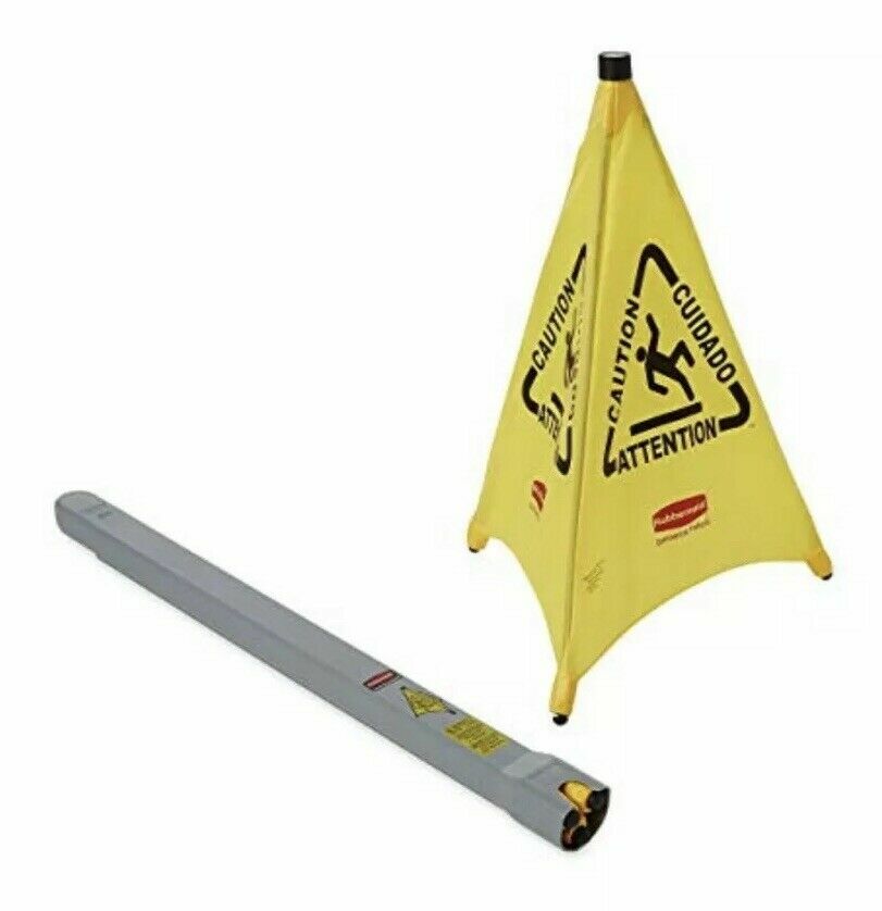 Rubbermaid FG9S0100YEL Spring Loaded Pop-up Safety Cone in bag
