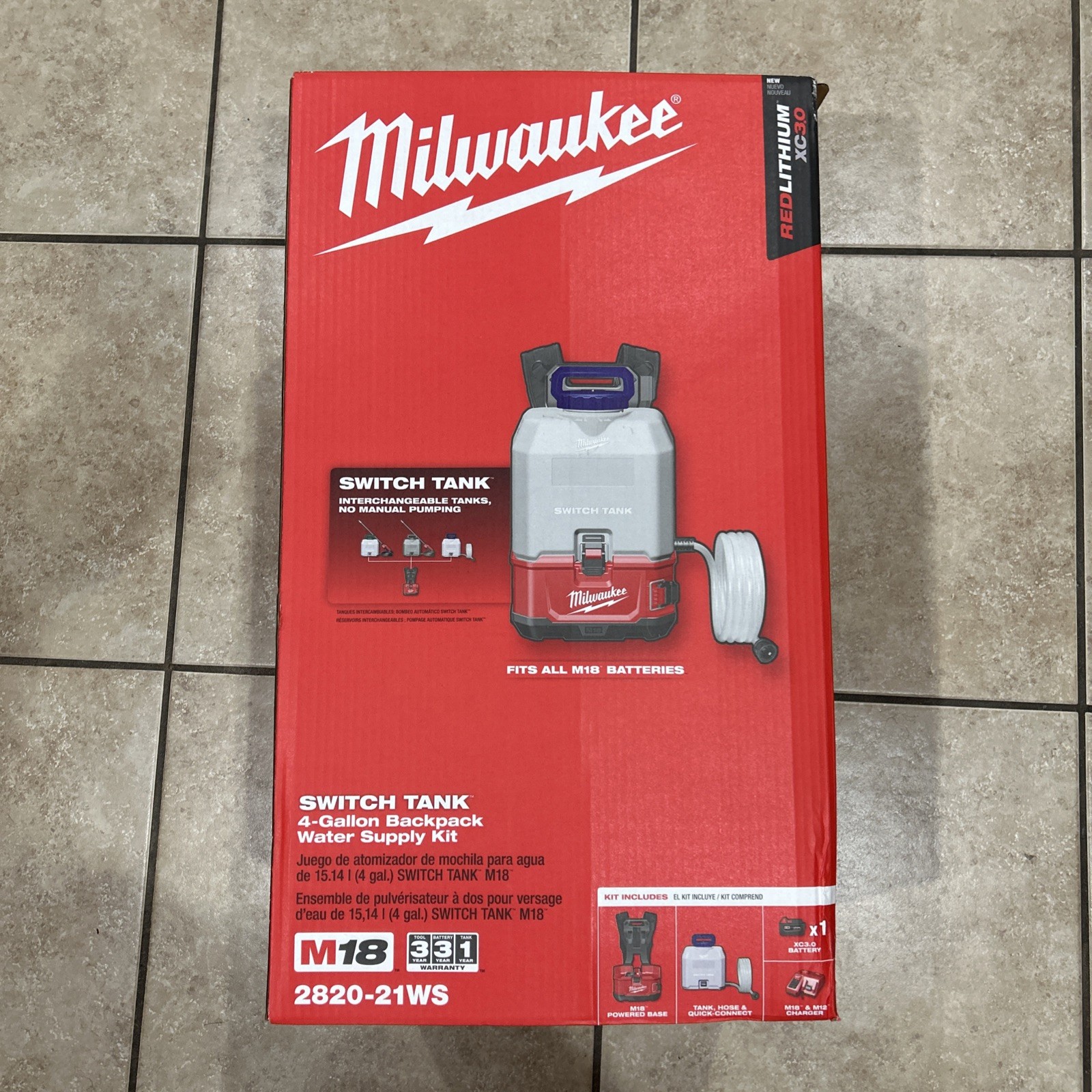 NEW Milwaukee 2820-21WS M18 4-Gallon Backpack Water Supply Kit Battery& Charger