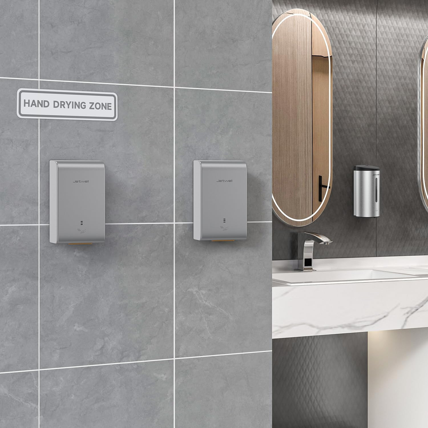 ADA Compliant Hand Dryer, ABS Plastic Cover Hard Wired Design, AC 110V-130V JW28