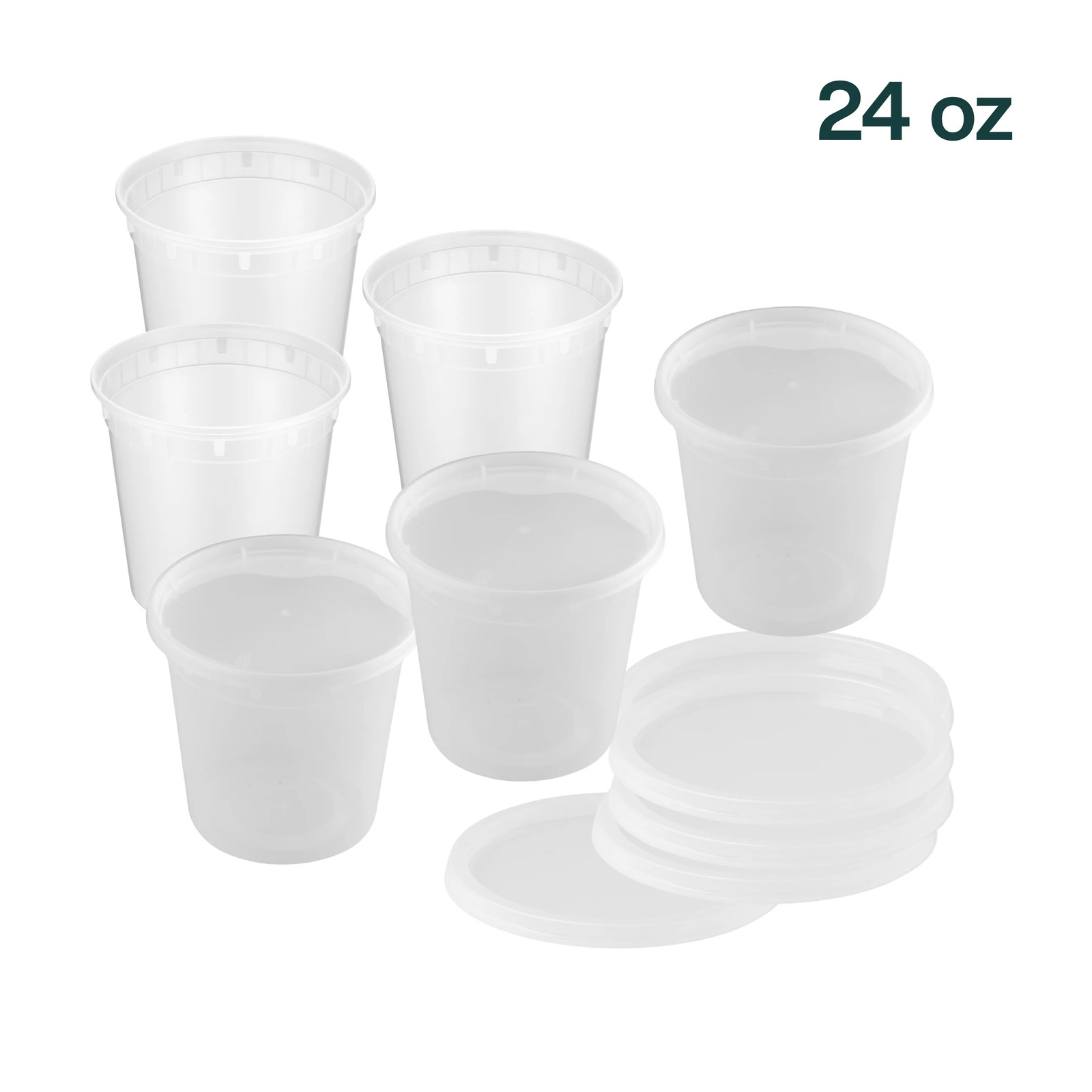 ProTakeOut, [24 oz] Heavy-Duty PP Deli Containers with Lids –50 Sets Durable