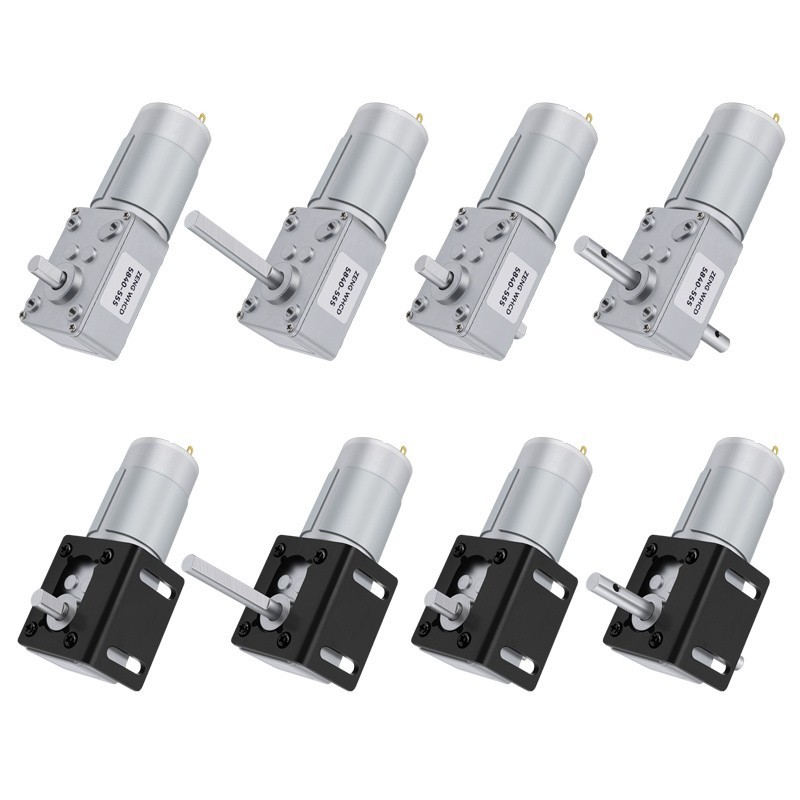 5840-555 Worm Gear Brush Motor 12V 24V Single Long Shaft Self-locking Metal Gear