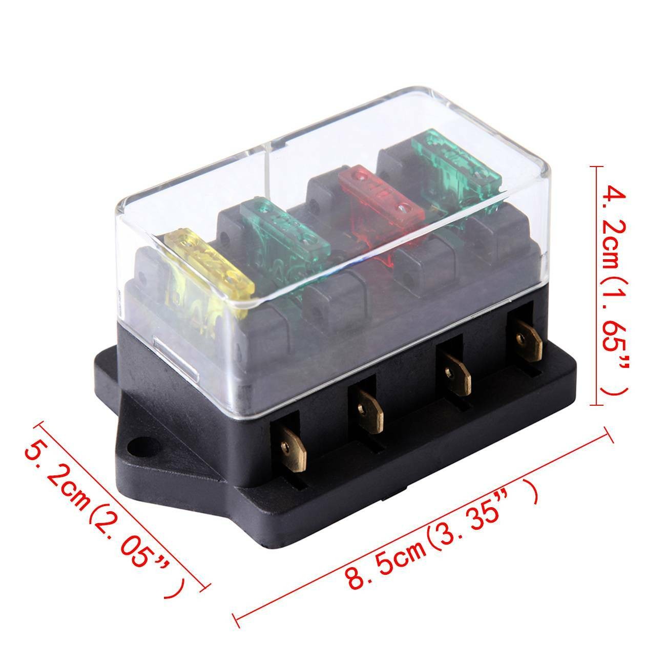 2*4Way Blade Fuse Box Holder Block Auto Universal For Car Marine Boat Motorcycle