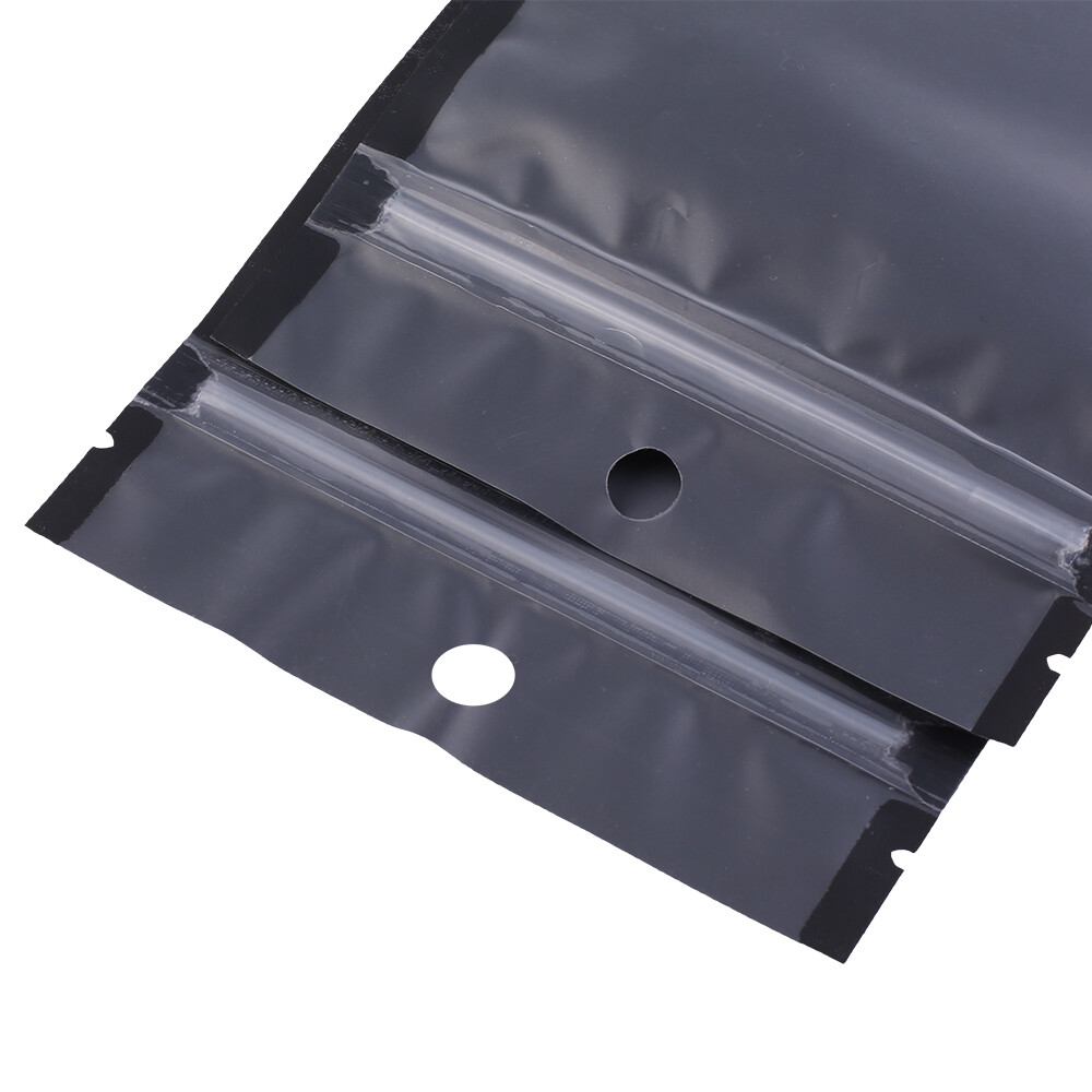 100pc Matte Clear & Black Zip Lock Bags w/ Hang hole 4x7in (Free 2-Day Shipping)