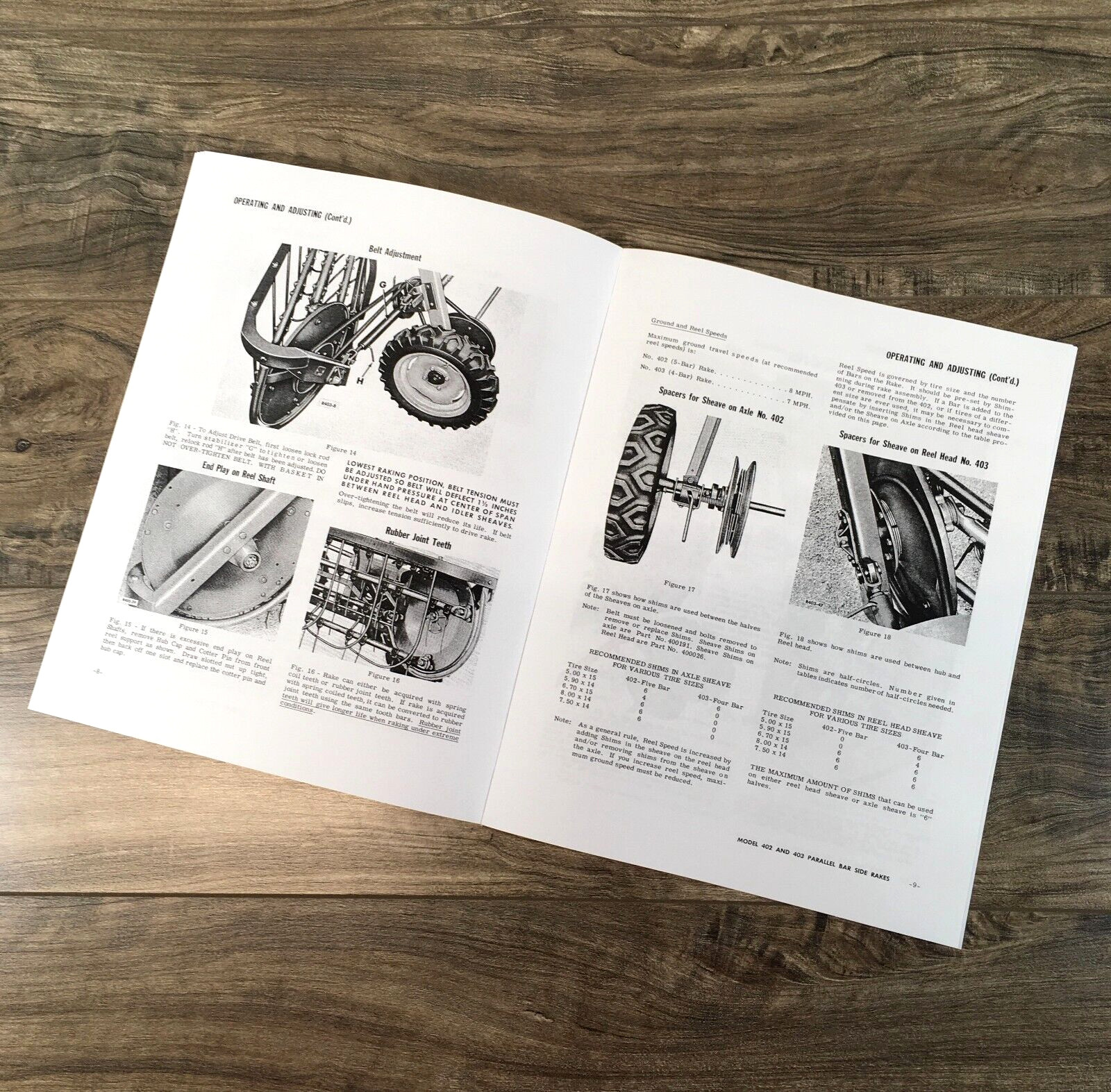 New Idea 402 5 Bar 403 4 Bar Parallel Side Rake Operators Manual Parts Catalog