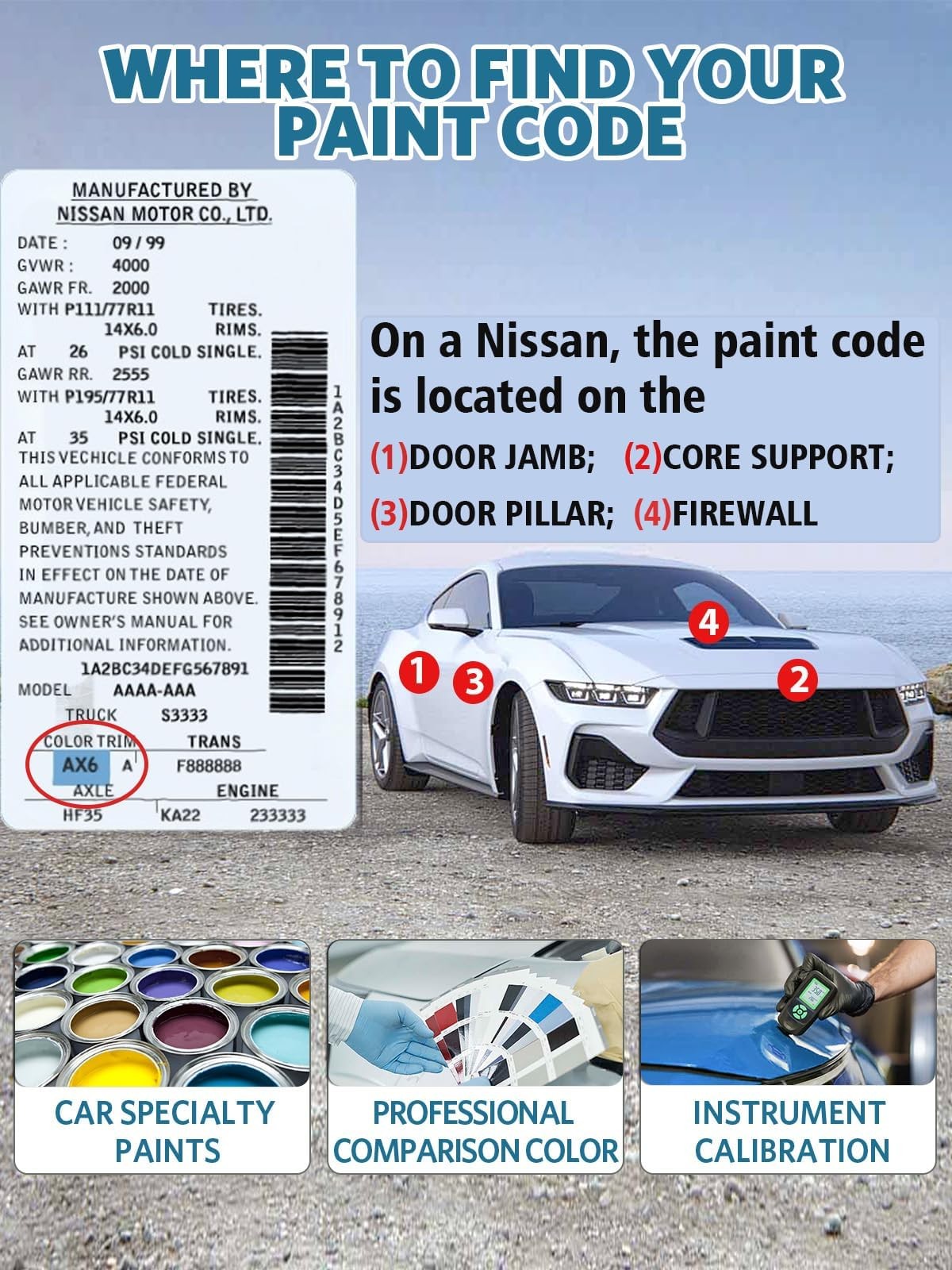 Touch Up Paint for Nissan Black Obsidian Scratch Repair Pen Kit for Chips
